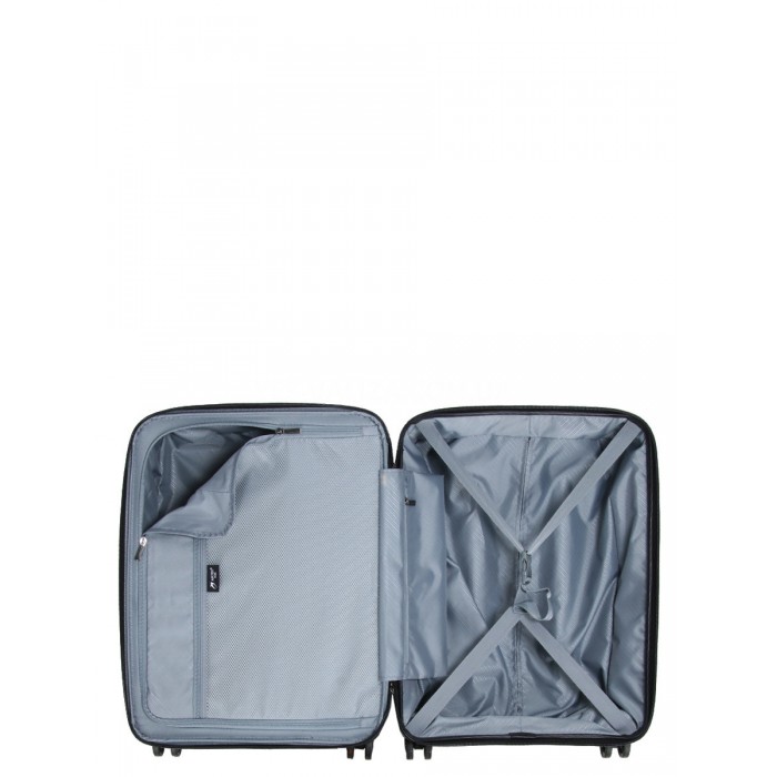 Чемодан ручная кладь полипропилен чёрный 55х40х20+5/44л/3кг/Airtex 639, фото 9