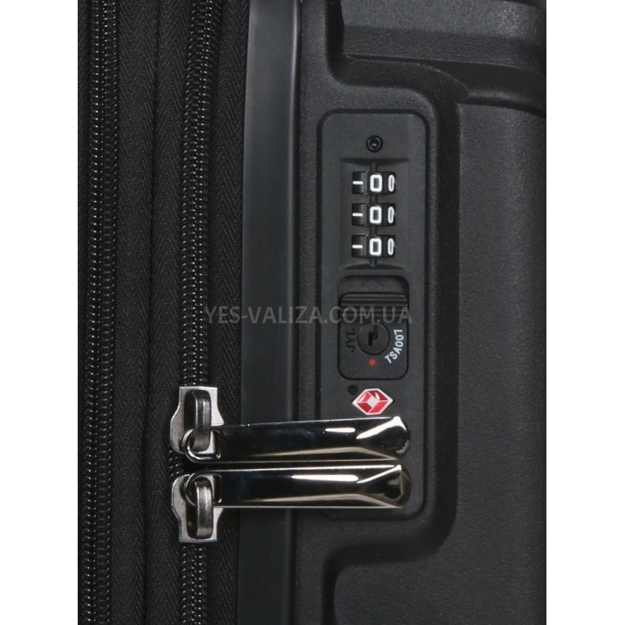 Валіза ручна поклажа поліпропілен чорна 55х40х20+5/44л/3кг/Airtex 639, фото 8