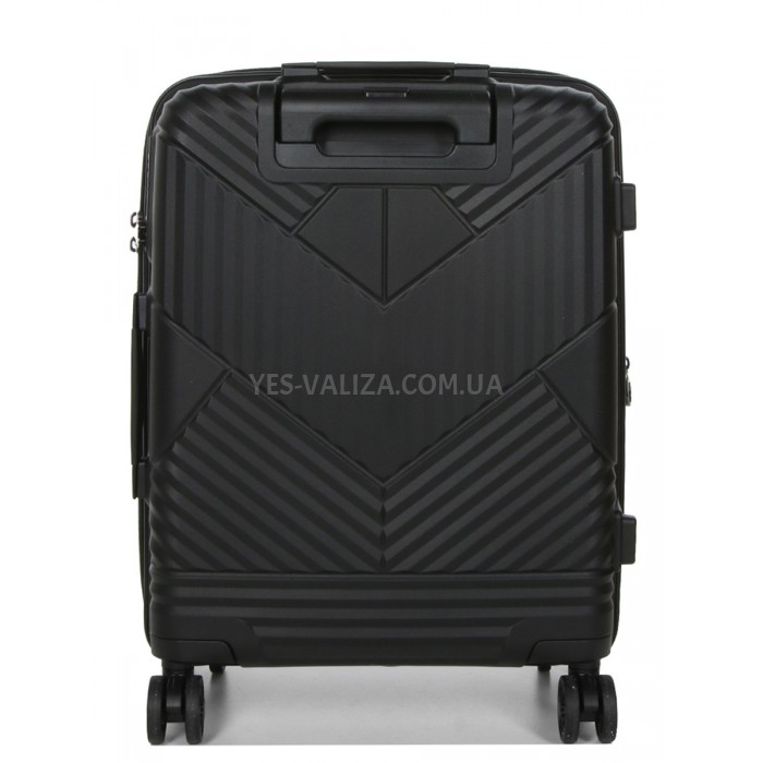 Валіза ручна поклажа поліпропілен чорна 55х40х20+5/44л/3кг/Airtex 639, фото 3