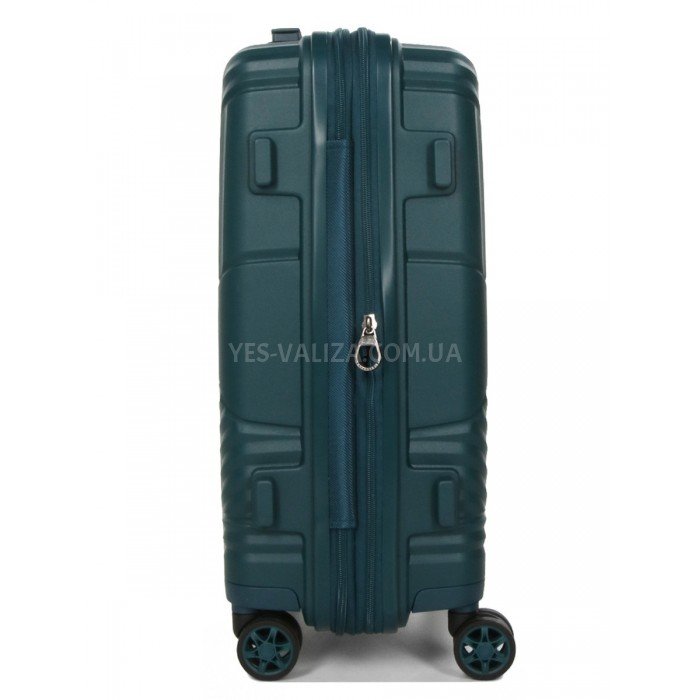 Валіза ручна поклажа поліпропілен зелена 55х40х20+5/44л/3кг/Airtex 639, фото 5