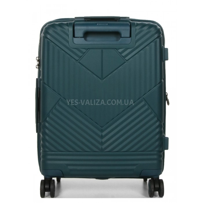Валіза ручна поклажа поліпропілен зелена 55х40х20+5/44л/3кг/Airtex 639, фото 3