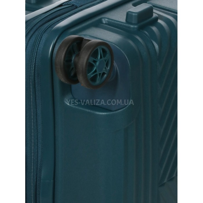 Валіза ручна поклажа поліпропілен зелена 55х40х20+5/44л/3кг/Airtex 639, фото 9