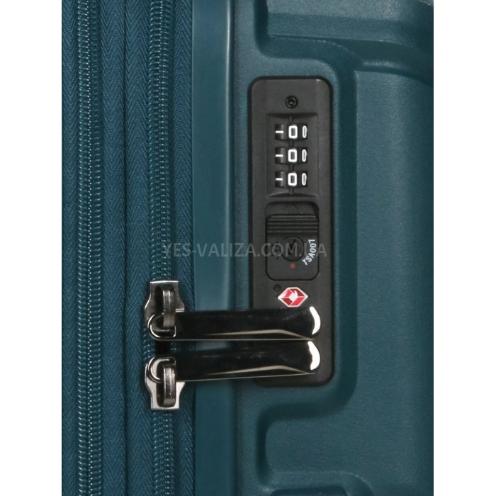 Валіза ручна поклажа поліпропілен зелена 55х40х20+5/44л/3кг/Airtex 639, фото 8