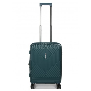 Чемодан ручная кладь полипропилен зелёный 55х40х20+5/44л/3кг/Airtex639