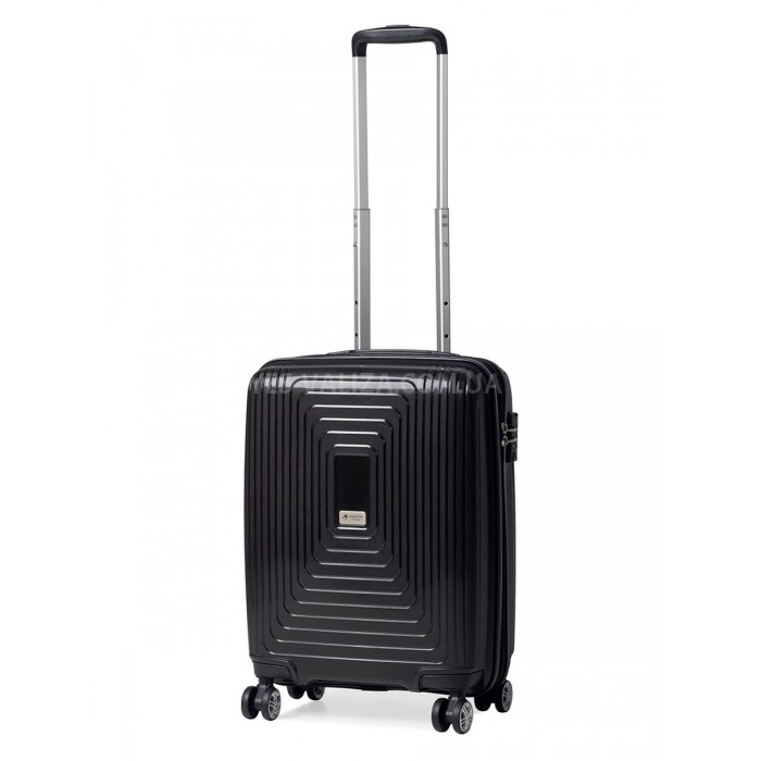 Валіза мала S поліпропілен чорна 55х40х25(+5)см/52л/3.2кг/Airtex 241, фото 1