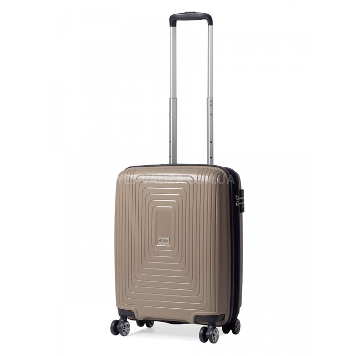 Валіза мала S поліпропілен бежева 55х40х25(+5)см/52л/3.2кг/Airtex 241, фото 1