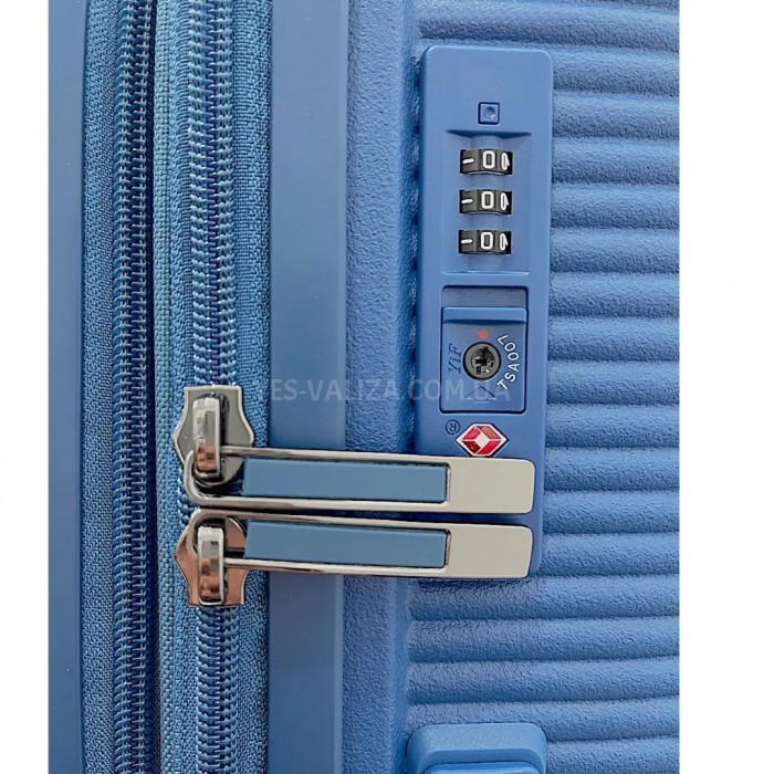 Валіза Airtex середня M поліпропілен синя 68х46х28(+5)см/90л/3.9кг, фото 7
