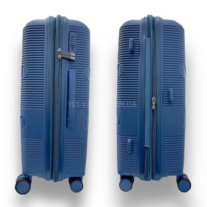 Валіза Airtex середня M поліпропілен синя 68х46х28(+5)см/90л/3.9кг, фото 4