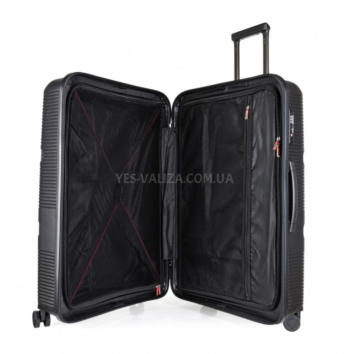 Валіза Airtex середня M поліпропілен чорна 68х46х28(+5)см/90л/3.9кг, фото 4
