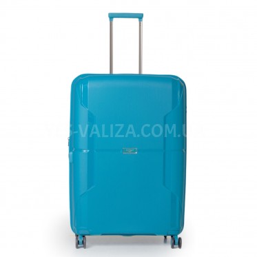 Чемодан большой полипропилен голубой 77х52х31+5/126л/4.4кг/Airtex 245