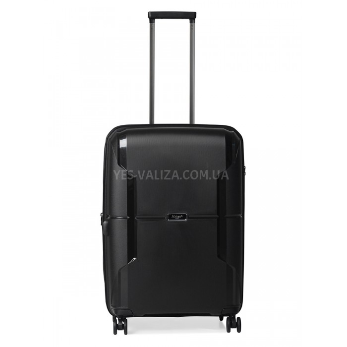 Валіза середня M поліпропілен чорна 68х46х28+5см/89л/3.6кг/Airtex 245, фото 2