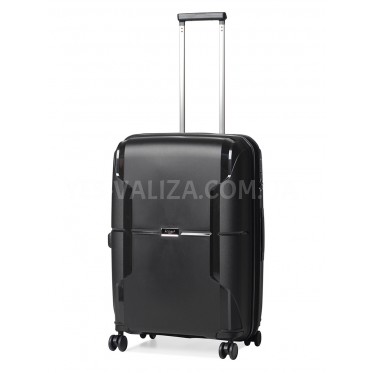 Валіза середня M поліпропілен чорна 68х46х28+5см/89л/3.6кг/Airtex 245