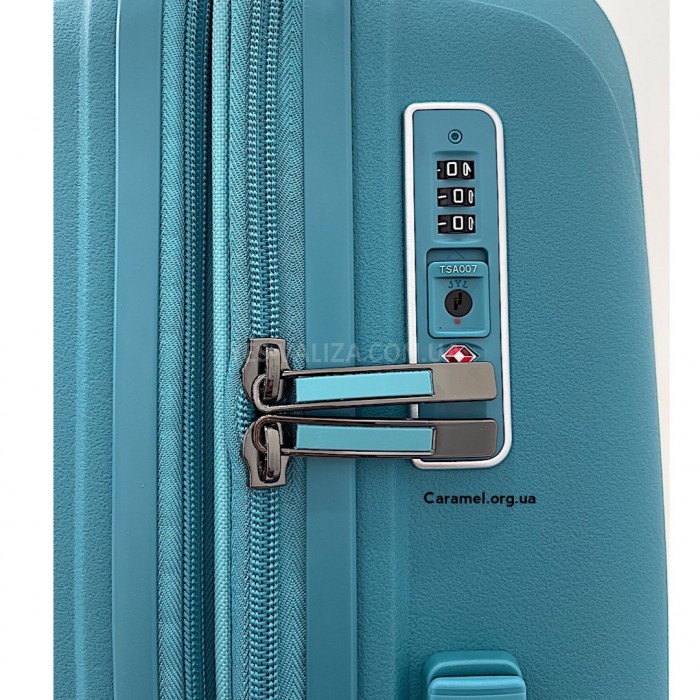 Чемодан средний M полипропилен голубой 68х46х28+5/89л/3.6кг/Airtex 245, фото 9
