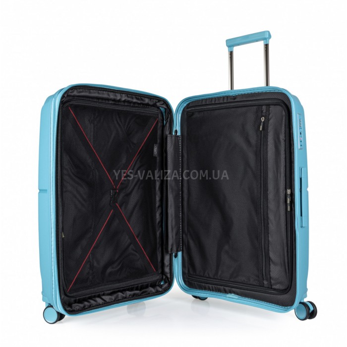 Чемодан средний M полипропилен голубой 68х46х28+5/89л/3.6кг/Airtex 245, фото 10