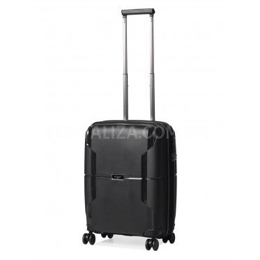 Чемодан малый S полипропилен чёрный 55х40х21+5см/47л/2.6кг/Airtex 245