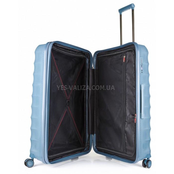 Валіза велика L поліпропілен зелена 77х53х33+5см/133л/4.8кг/Airtex 242, фото 4