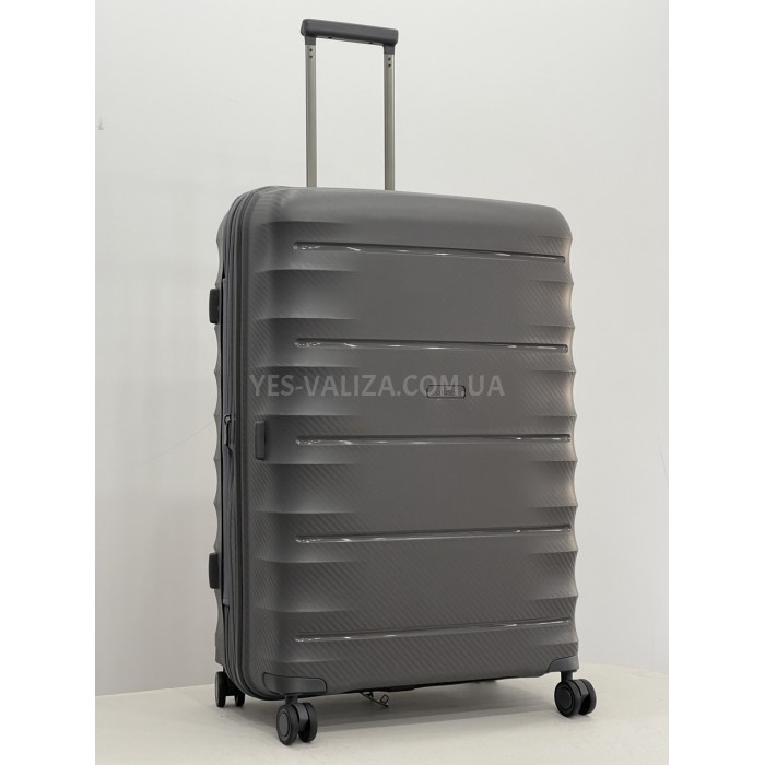 Валіза велика L поліпропілен сіра 77х53х33(+5)см/133л/4.8кг/Airtex 242, фото 3