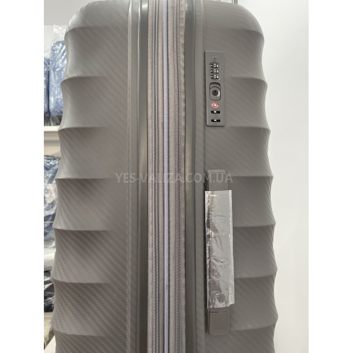 Чемодан большой L полипропилен серый 77х53х33+5/133л/4.8кг/Airtex 242, фото 6