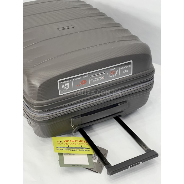 Чемодан большой L полипропилен серый 77х53х33+5/133л/4.8кг/Airtex 242, фото 5