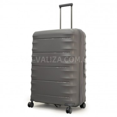 Валіза велика L поліпропілен сіра 77х53х33(+5)см/133л/4.8кг/Airtex 242