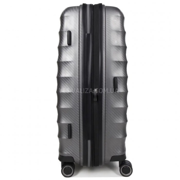 Чемодан средний M полипропилен серый 66х46х28+5см/89л/3.8кг/Airtex 242, фото 5