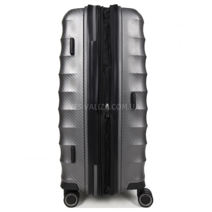 Чемодан средний M полипропилен серый 66х46х28+5см/89л/3.8кг/Airtex 242, фото 6