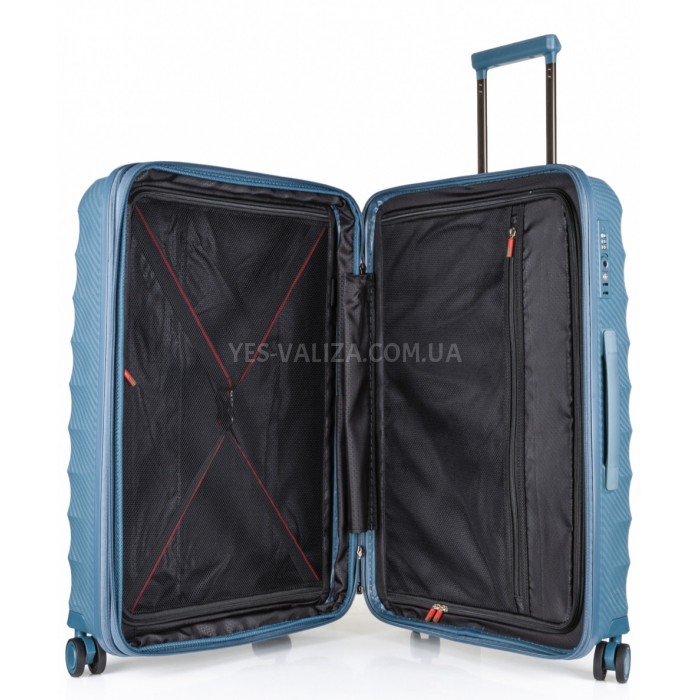 Чемодан средний M полипропилен зелёный 66х46х28+5/89л/3.8кг/Airtex 242, фото 4