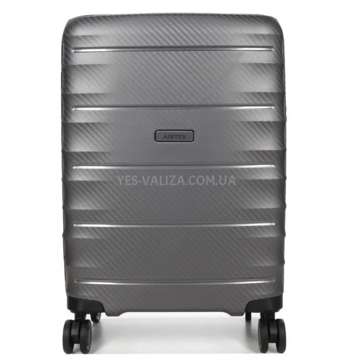 Чемодан малый S полипропилен серый 55х40х23+5см/52л/3.05кг/Airtex 242, фото 3