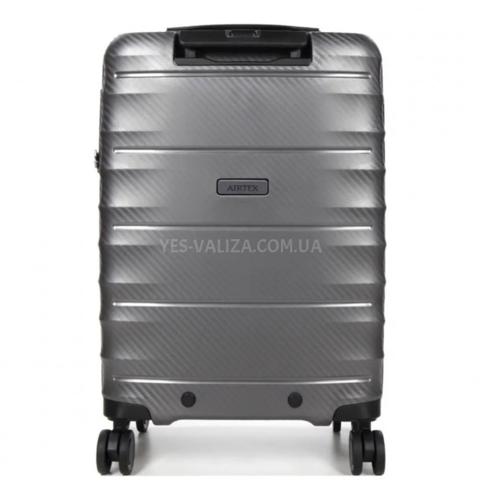 Чемодан малый S полипропилен серый 55х40х23+5см/52л/3.05кг/Airtex 242, фото 4