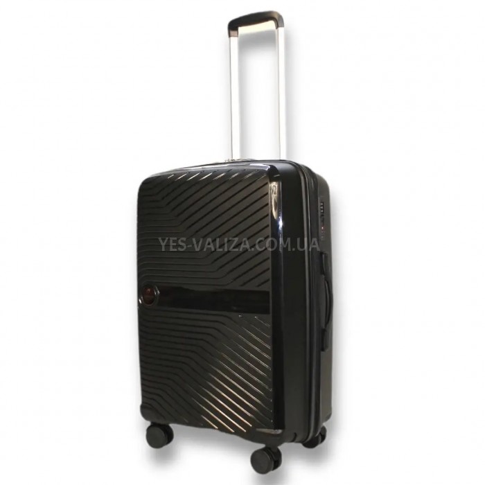 Валіза Airtex середня M поліпропілен чорна 65х44х27(+5)см/81л/3.4кг, фото 1