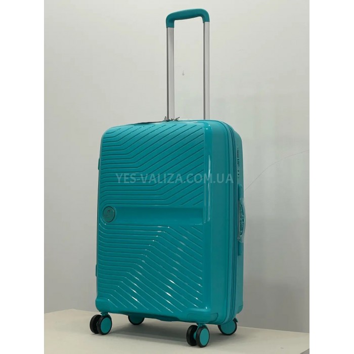 Валіза середня M поліпропілен бірюза 65х44х27+5см/80л/3.4кг/Airtex 280, фото 3