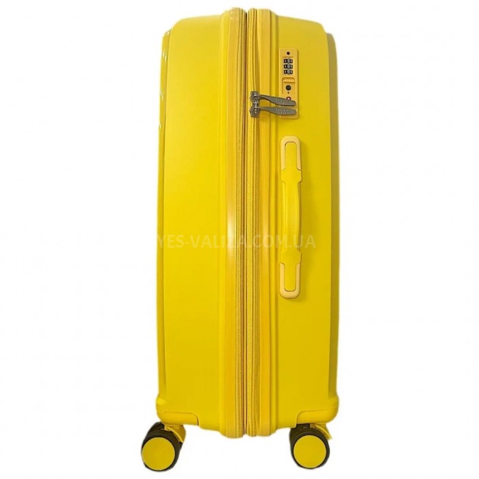 Чемодан средний M полипропилен жёлтый 65х44х27+5/80л/3.4кг/Airtex 280, фото 3