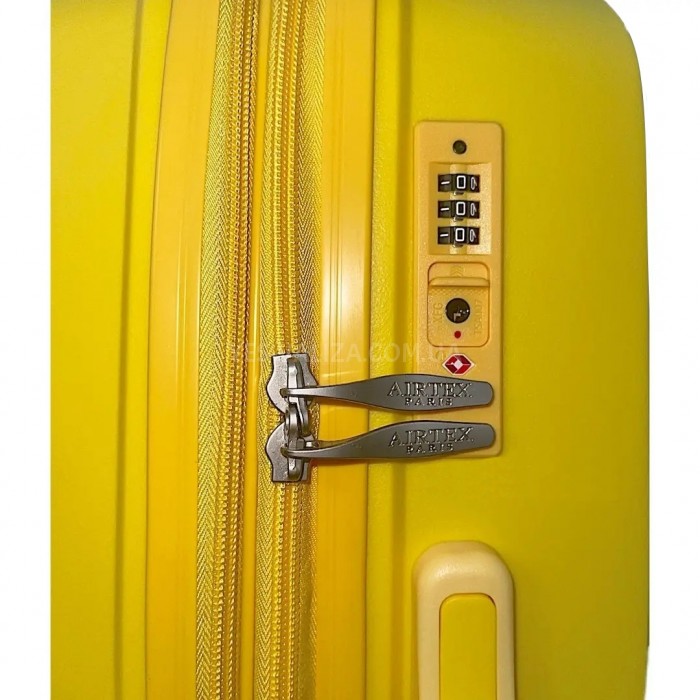 Валіза середня M поліпропілен жовта 65х44х27+5см/80л/3.4кг/Airtex 280, фото 5