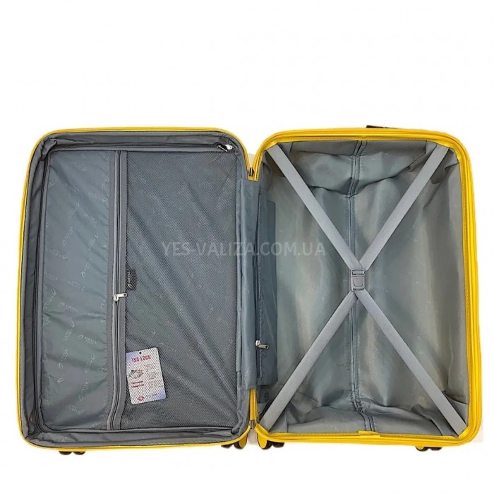Валіза середня M поліпропілен жовта 65х44х27+5см/80л/3.4кг/Airtex 280, фото 6