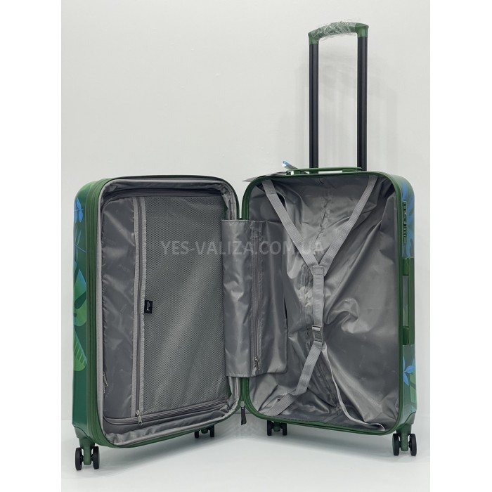 Валіза середня M полікарбонат зелена 68х46х27+5см/89л/3.8кг/Airtex 970, фото 10