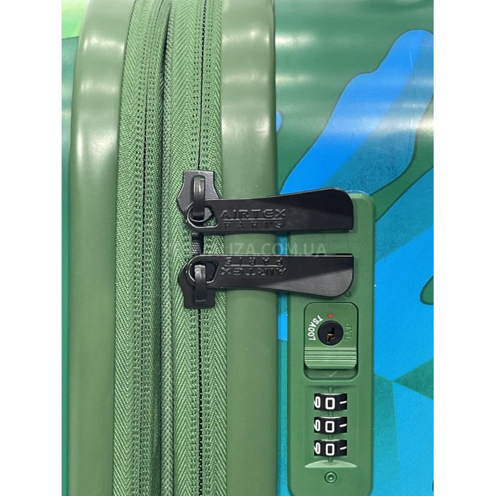 Чемодан средний M поликарбонат зелёный 68х46х27+5/89л/3.8кг/Airtex 970, фото 9
