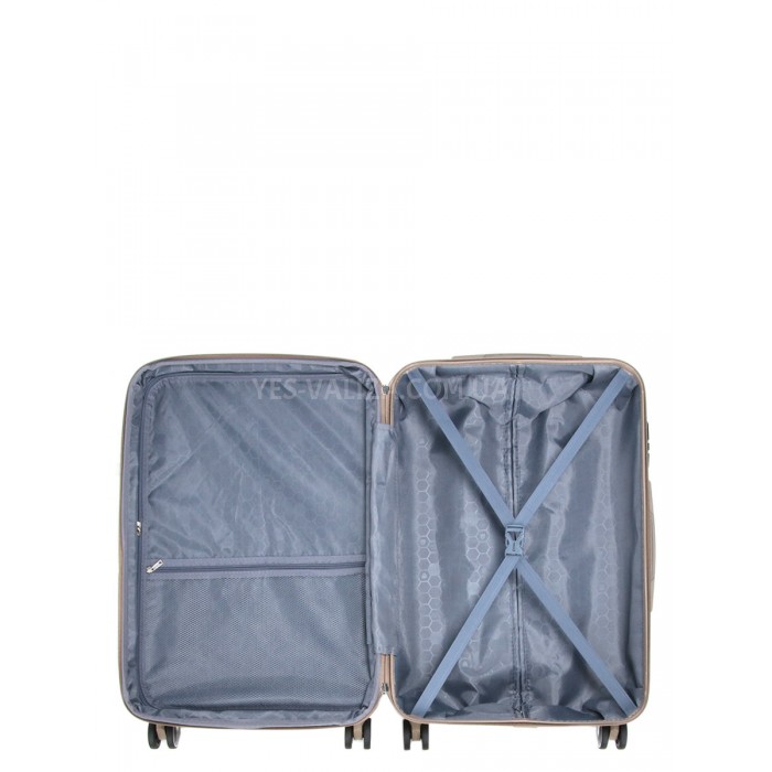 Чемодан Франция средний M шампань 66х43х26+5см/75л/3.7кг/Worldline 628, фото 10