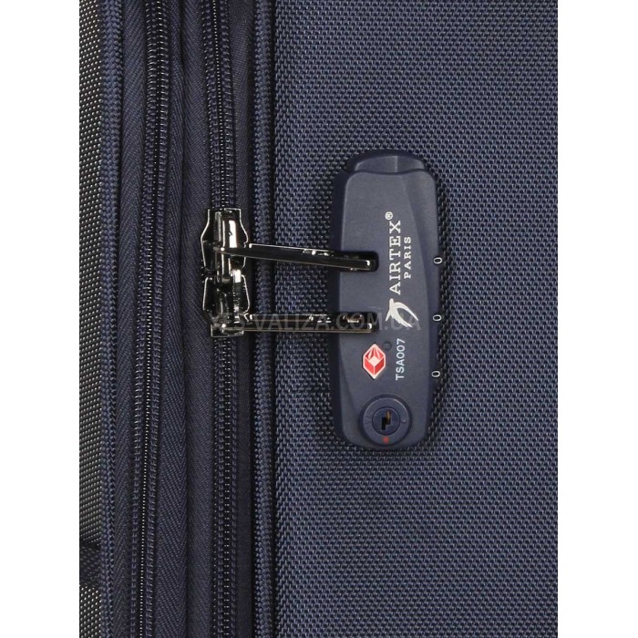 Чемодан большой L ткань синий 80х46х30(+5)см/96л/4.1кг/Airtex 832, фото 8