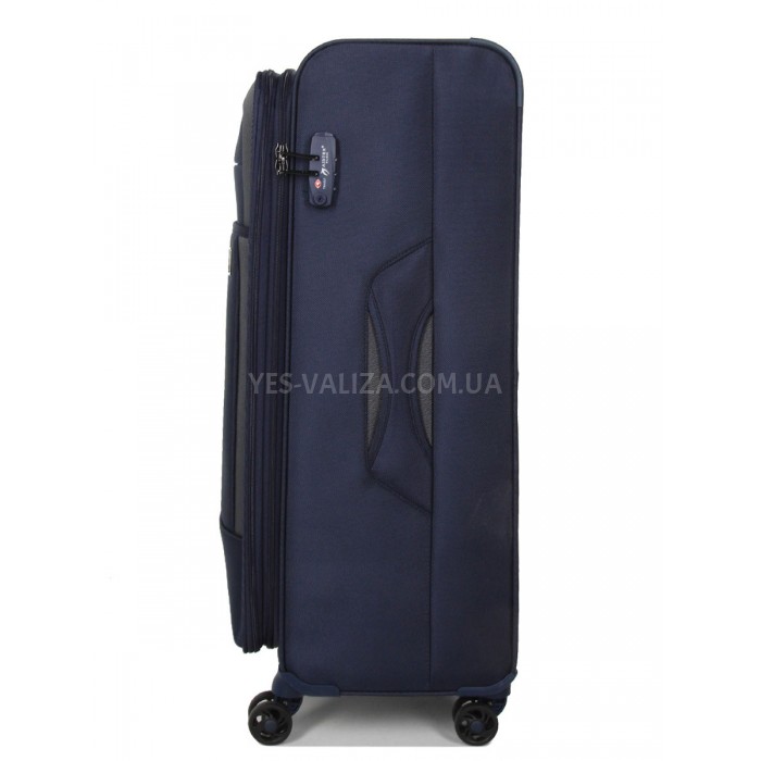 Чемодан большой L ткань синий 80х46х30(+5)см/96л/4.1кг/Airtex 832, фото 4