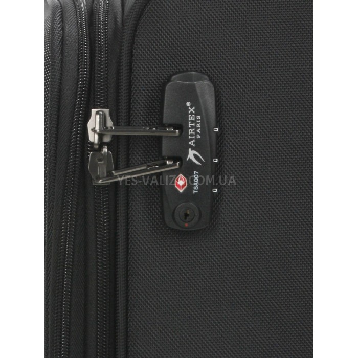 Чемодан ручная кладь S ткань чёрный 55х35х20+5см/38л/2.7кг/Airtex 832, фото 7