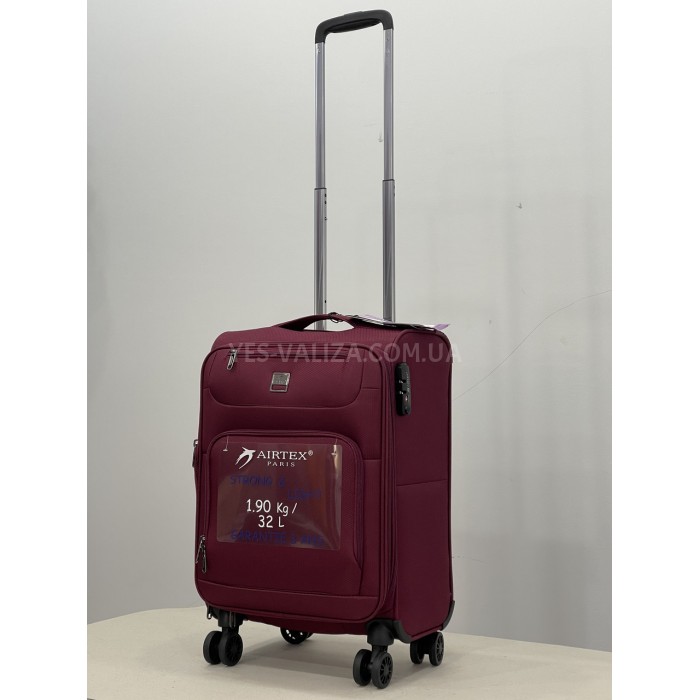 Валіза Airtex ручна поклажа S тканина червона 55х35х20(+5)см/42л/1.9кг, фото 2