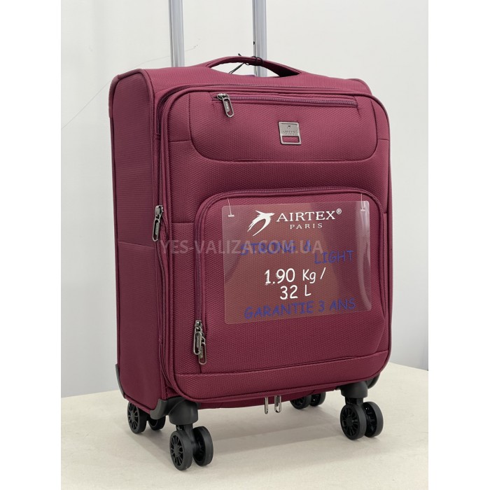 Чемодан Airtex ручная кладь S ткань красный 55х35х20(+5)см/42л/1.9кг, фото 4
