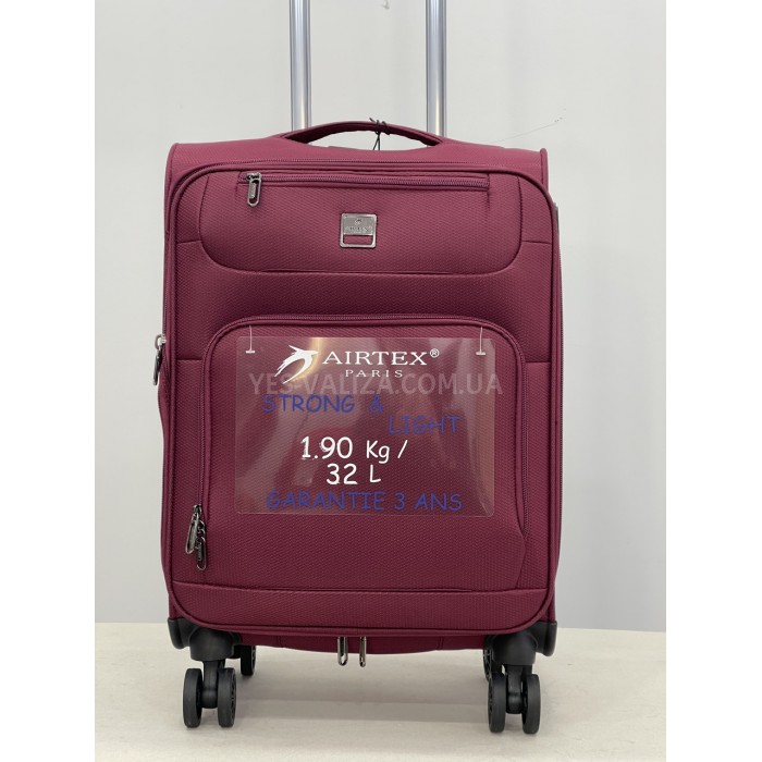 Чемодан Airtex ручная кладь S ткань красный 55х35х20(+5)см/42л/1.9кг, фото 3
