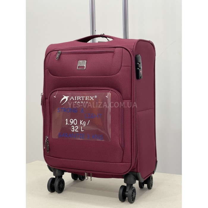 Чемодан Airtex ручная кладь S ткань красный 55х35х20(+5)см/42л/1.9кг, фото 1