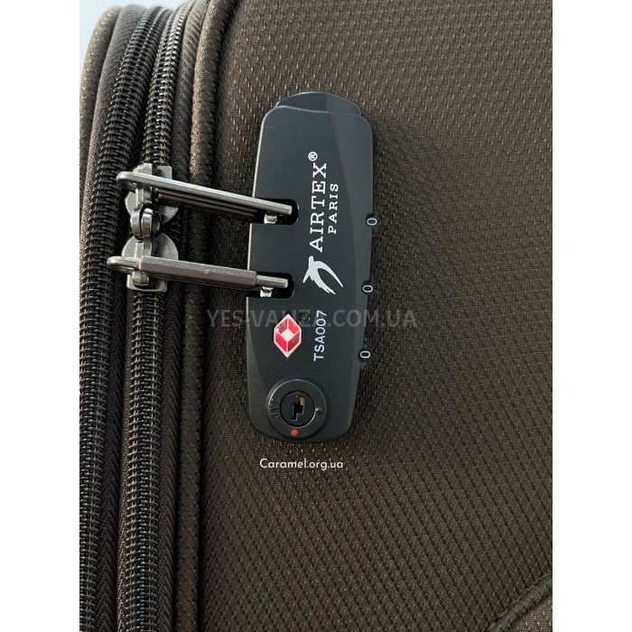 Валіза Airtex середня M тканина коричнева 67х42х27(+5)см/80л/2.4кг, фото 5