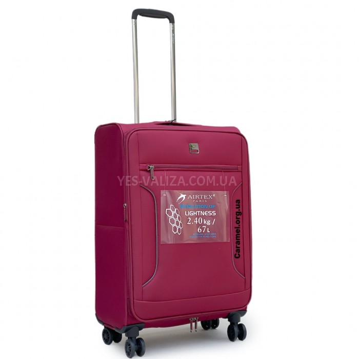 Чемодан Airtex средний M ткань красный 67х42х27(+5)см/80л/2.4кг, фото 2