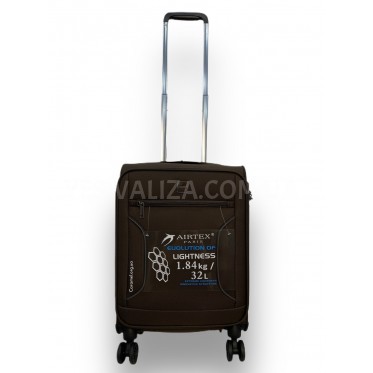 Чемодан Airtex ручная кладь S ткань корич. 55х35х20(+5)см/42л/1.9кг