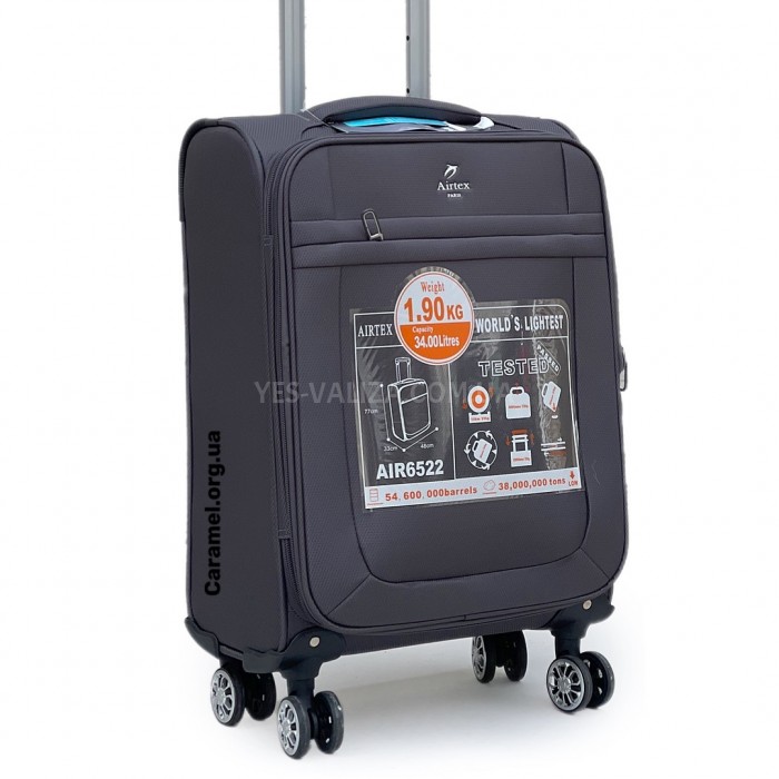 Чемодан Airtex ручная кладь S ткань серый 55х35х20(+5)см/42л/2.1кг, фото 5