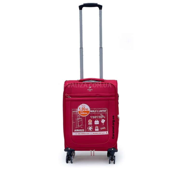 Чемодан Airtex ручная кладь S ткань красный 55х35х20(+5)см/42л/2.1кг, фото 2