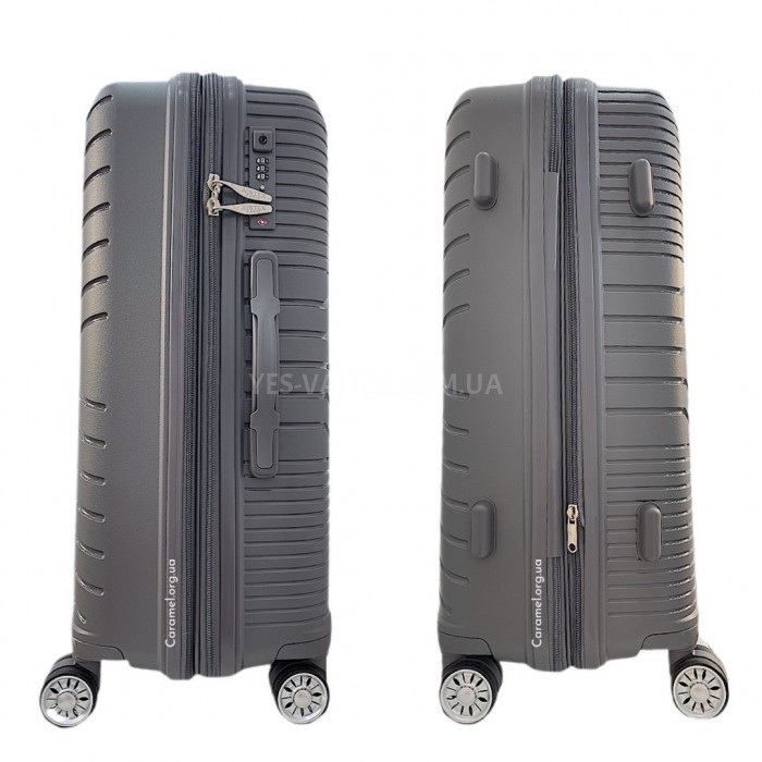 Валіза Airtex ручна поклажа S поліпропілен сіра 55х37х22см/38л/2.5кг, фото 3